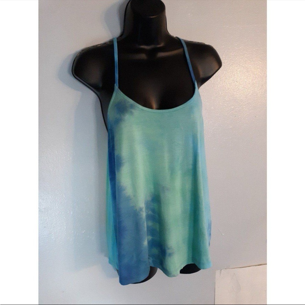 Lascana for Venus Green and Blue Tie Dye Strappy Tank Top